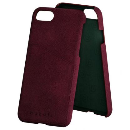 Bugatti Londra Case - велурен кейс за iPhone SE (2020), iPhone 8, iPhone 7 (червен)