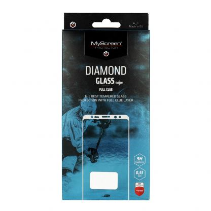 MyScreen Protector Diamond Glass Edge Full Glue - стъклено защитно покритие за целия дисплей на iPhone 11 Pro, iPhone XS, iPhone X (прозрачен-черен)