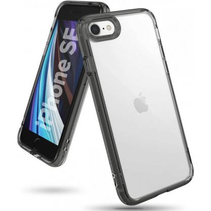 Ringke Fusion Crystal Case - хибриден удароустойчив кейс за iPhone SE (2020), iPhone 8, iPhone 7 (сив)