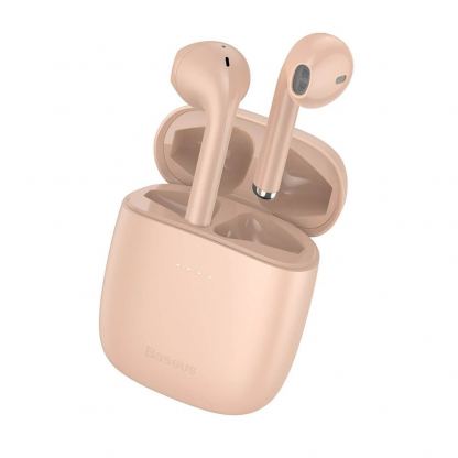 Baseus Encok W04 Pro TWS In-Ear Bluetooth Earphones - безжични блутут слушалки с безжичен зареждащ кейс за мобилни устройства (розов)