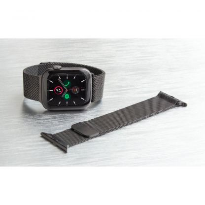 Torrii Milanese Loop Band - стоманена, неръждаема каишка за Apple Watch 42мм, 44мм (черен)