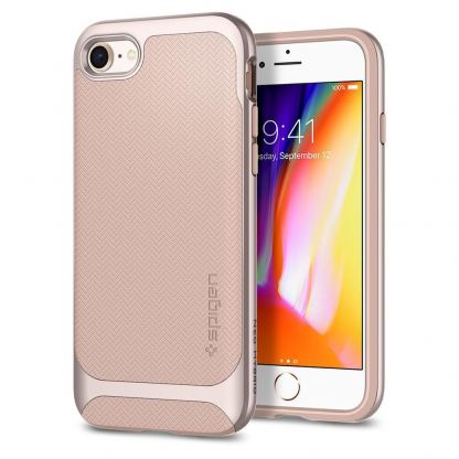 Spigen Neo Hybrid Case - хибриден кейс с висока степен на защита за iPhone SE (2020), iPhone 8, iPhone 7 (бледорозов)