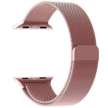 Tactical 337 Milanese Loop Magnetic Stainless Steel Band - стоманена, неръждаема каишка за Apple Watch 38мм, 40мм (розово злато)