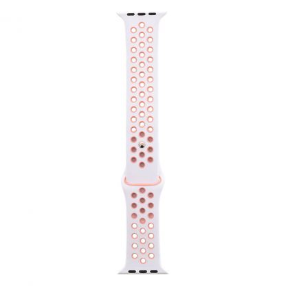 Tactical 175 Double Silicone Sport Band - силиконова каишка за Apple Watch 42мм, 44мм (бял-розов)