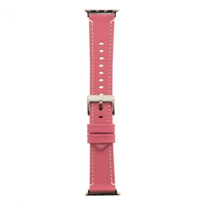 Tactical 039 Eco Leather Band - кожена каишка за Apple Watch 42мм, 44мм (розов)
