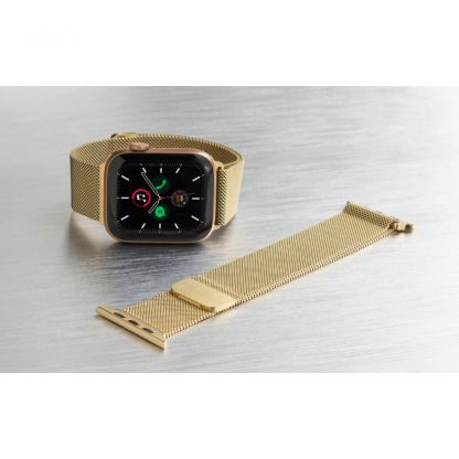 Torrii Milanese Loop Band - стоманена, неръждаема каишка за Apple Watch 38мм, 40мм (златист)