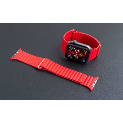 Torrii Leather Loop Band - кожена каишка за Apple Watch 38мм, 40мм (червен)