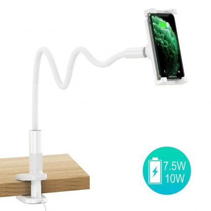 Choetech Wireless Charger Mount - поставка за бюро с безжично зареждане за Qi съвместими устройства (бял)