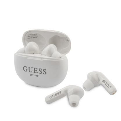 Guess True Wireless 5.0 4H Stereo Headset - безжични блутут слушалки с кейс за мобилни устройства (бял) 