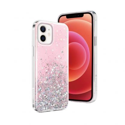SwitchEasy Starfield Case - дизайнерски удароустойчив хибриден кейс за iPhone 12 mini (розов) 