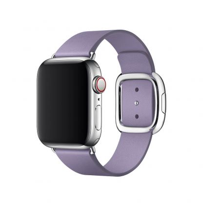 Apple Modern Buckle Band Small - оригинална кожена каишка за Apple Watch 38мм, 40мм (светлолилав)