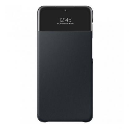 Samsung Galaxy S-View Wallet Cover EF-EA725PBEGEE - оригинален калъф през който виждате информация от дисплея за Samsung Galaxy A72 (черен)