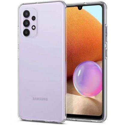 Spigen Liquid Crystal Case - тънък качествен силиконов (TPU) калъф за Samsung Galaxy A32 (прозрачен) 
