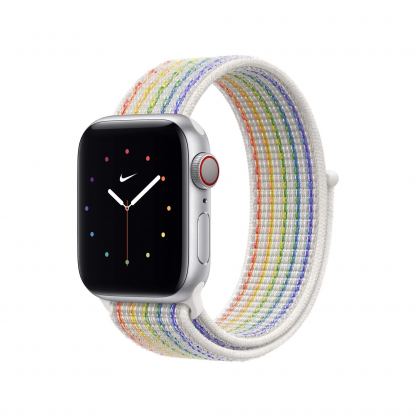 Apple Pride Edition Nike Sport Loop - оригинална текстилна каишка за Apple Watch 42мм, 44мм (шарен)