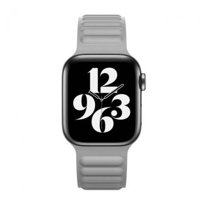 JC Design Silicone Link Band - магнитна силиконова каишка за Apple Watch 38мм, 40мм (светлосив)