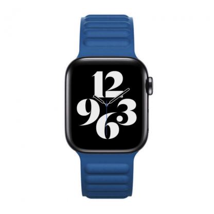 JC Design Silicone Link Band - магнитна силиконова каишка за Apple Watch 42мм, 44мм (светлосин)