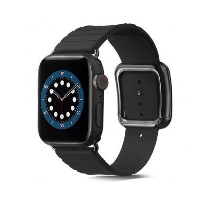 JC Design Modern Buckle Band - силиконова каишка с магнитна закопчалка за Apple Watch 42мм, 44мм (черен)