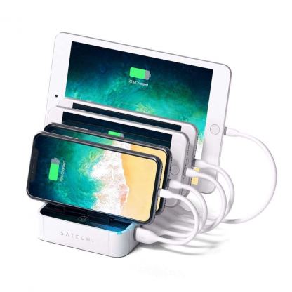 Satechi 5 Port USB Charging Station - док станция с 5xUSB гнезда за зареждане за таблети и смартфони (бял)