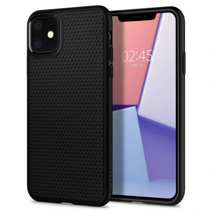 Spigen Liquid Air Case - силиконов (TPU) калъф с висока степен на защита за iPhone 11 (черен-мат) 