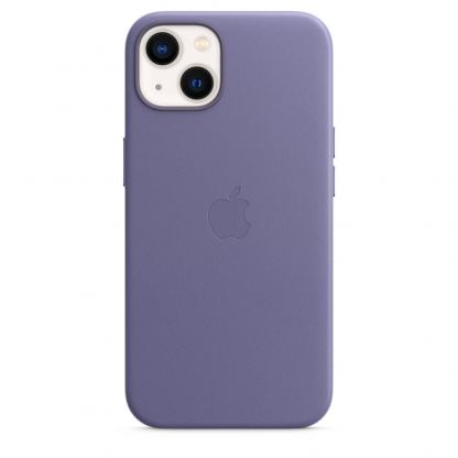 Apple iPhone Leather Case with MagSafe - оригинален кожен кейс (естествена кожа) за iPhone 13 (лилав)