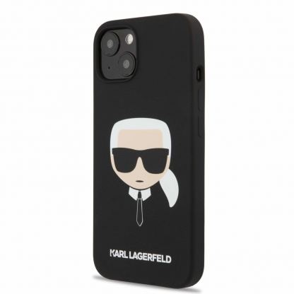 Karl Lagerfeld Karl Head Silicone Case - дизайнерски силиконов кейс за iPhone 13 (черен)
