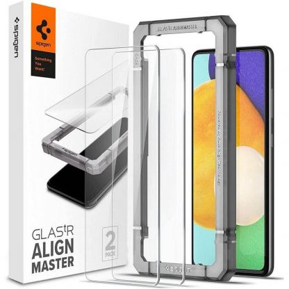 Spigen Glass.Tr Align Master Tempered Glass - калено стъклено защитно покритие за дисплей на Samsung Galaxy A52, Galaxy A52s (прозрачен) (2 броя)