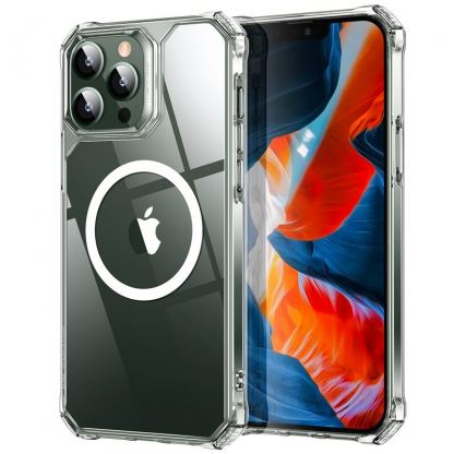 ESR Air Armor MagSafe Case - хибриден удароустойчив кейс с MagSafe за iPhone 13 Pro (прозрачен)