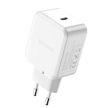 Dux Ducis Wall Charger USB-C 30W PD - захранване за ел. мрежа 30W с USB-C изход и технология за бързо зареждане (бял)