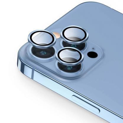 Uniq Optix Camera Tempered Glass Lens Protector - предпазни стъклени лещи за камерата на iPhone 13 Pro, iPhone 13 Pro Max (син)