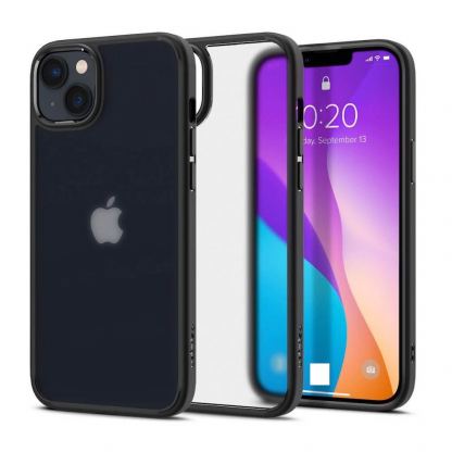 Spigen Ultra Hybrid Case - хибриден кейс с висока степен на защита за iPhone 14 (черен-прозрачен)