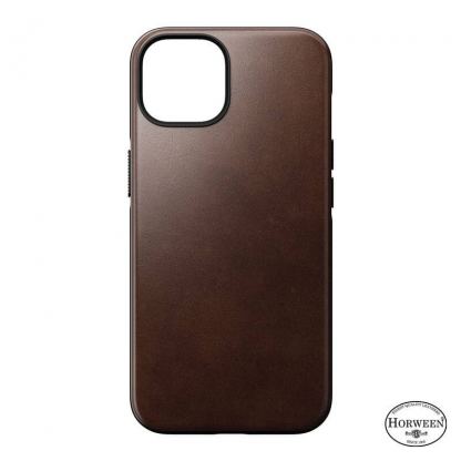 Nomad Modern Leather MagSafe Case - кожен (естествена кожа) кейс с MagSafe за iPhone 14 (кафяв)
