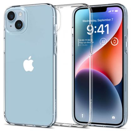 Spigen Liquid Crystal Case - тънък силиконов (TPU) калъф за iPhone 14 (прозрачен) 