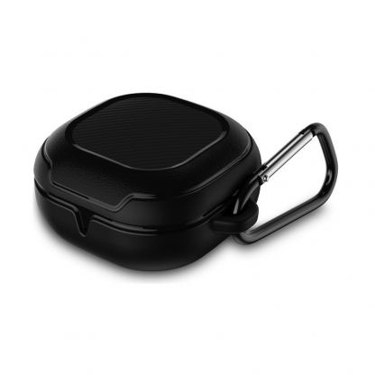 Tech-Protect Rough Carbon TPU Case - силиконов (TPU) калъф с карабинер за Samsung Galaxy Buds 2, Galaxy Buds Live, Galaxy Buds Pro (черен)