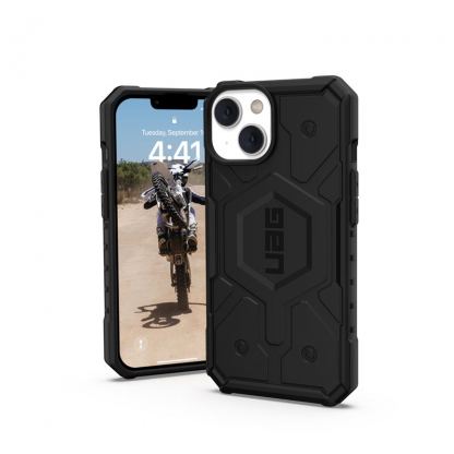 Urban Armor Gear Pathfinder MagSafe Case - удароустойчив хибриден кейс за iPhone 14 (черен)