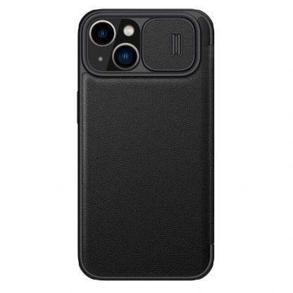 Nillkin Qin Book Pro Leather Flip Case - кожен калъф, тип портфейл за iPhone 14 (черен)