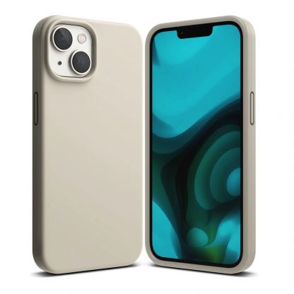 Ringke Soft Silicone Case - силиконов (TPU) калъф за iPhone 14 (бежов)
