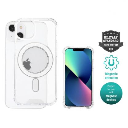 4smarts Hard Cover Ibiza MagSafe Case - хибриден удароустойчив кейс с MagSafe за iPhone 14 Plus (прозрачен)