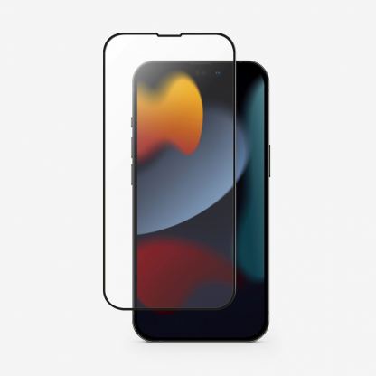 Uniq Optix Matte Full Cover Tempered Glass - матирано калено стъклено защитно покритие за дисплея на iPhone 14 Plus, iPhone 13 Pro Max (черен-прозрачен)