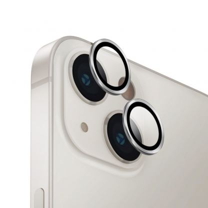 Uniq Optix Camera Tempered Glass Lens Protector - предпазни стъклени лещи за камерата на iPhone 14, iPhone 14 Plus (сребрист)