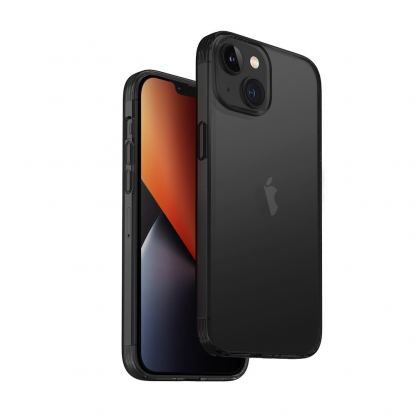 Uniq AirFender Slim Flexible Case - удароустойчив силиконов (TPU) калъф за iPhone 14 (черен)