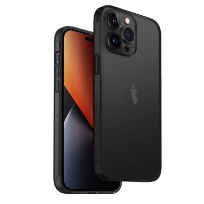 Uniq AirFender Slim Flexible Case - удароустойчив силиконов (TPU) калъф за iPhone 14 Pro Max (черен)