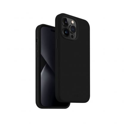 Uniq Lino Liquid Silicone Case - силиконов (TPU) калъф за iPhone 14 Pro (черен)