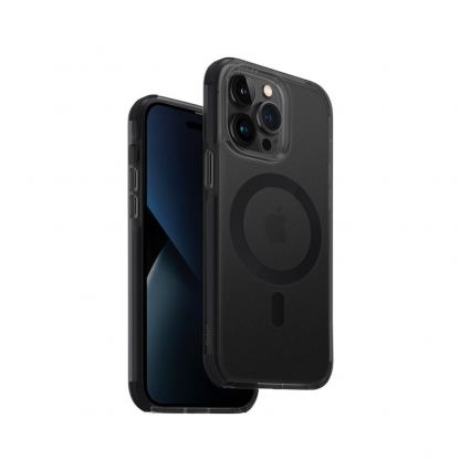 Uniq Combat MagClick Case - хибриден удароустойчив кейс за с MagSafe за iPhone 14 Pro (черен-прозрачен)