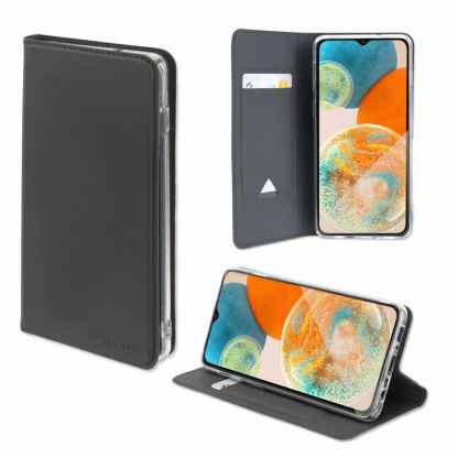 4smarts Flip Case Urban Lite - кожен калъф с поставка и отделение за кр. карта за Samsung Galaxy S23 Ultra (черен)