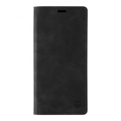 Tactical Xproof Flip Case - кожен калъф с поставка и отделение за кр. карти за Samsung Galaxy S23 Ultra (черен)