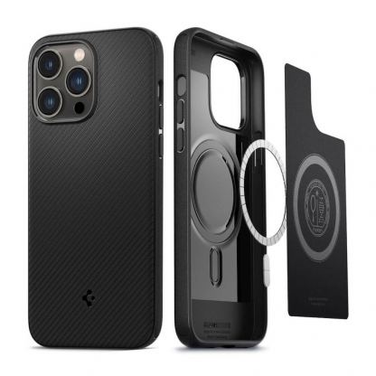 Spigen Mag Armor MagSafe Case - силиконов (TPU) калъф с висока степен на защита с MagSafe за iPhone 15 Pro (черен)