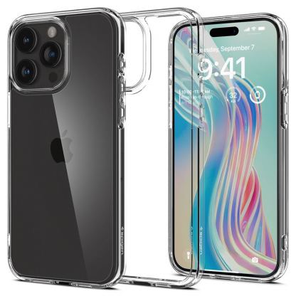 Spigen Crystal Hybrid Case - хибриден кейс с висока степен на защита за iPhone 15 Pro Max (прозрачен)	