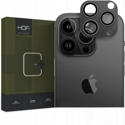 Hofi FullCam Pro Plus Lens Protector - предпазна метална плочка за камерата на iPhone 15 Pro, iPhone 15 Pro Max (черен)