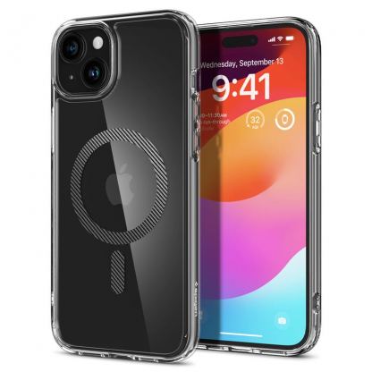 Spigen Ultra Hybrid MagSafe Case - хибриден кейс с висока степен на защита с MagSafe за iPhone 15 (прозрачен-карбонов) 