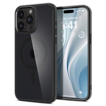 Spigen Ultra Hybrid MagSafe Case - хибриден кейс с висока степен на защита с MagSafe за iPhone 15 Pro (черен-прозрачен) 
